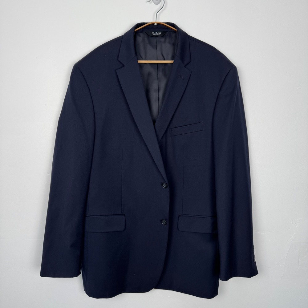 Jos. A. Bank Executive Navy Wool Blazer Tailored Fit 50L Mens Sport Coat - Flaws